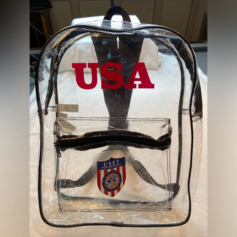 Backpack clear with‎ Black Trim, USA Equestrian Team